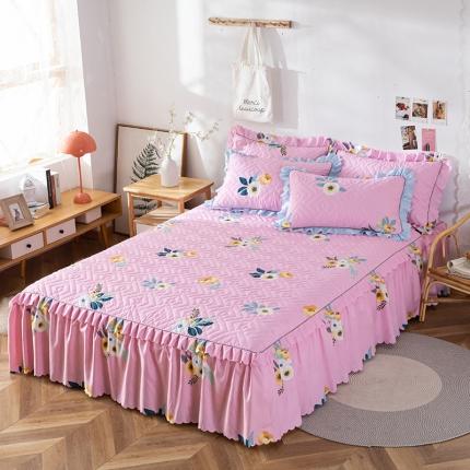 91家纺网 家纺一手货源 找家纺 纽缦 2020新款加厚磨毛单件夹棉床裙 美丽人生