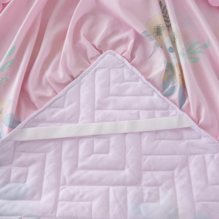 91家纺网 家纺一手货源 找家纺 纽缦 2020新款加厚磨毛单件夹棉床裙 美丽人生