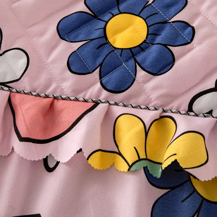 91家纺网 家纺一手货源 找家纺 纽缦 2020新款加厚磨毛单件夹棉床裙 轻歌时光