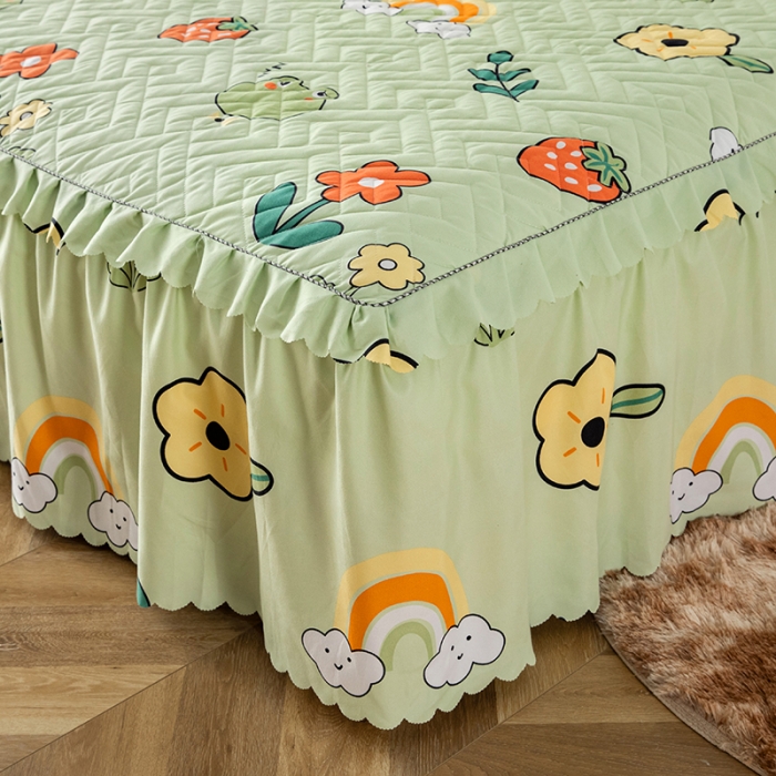 91家纺网 家纺一手货源 找家纺 纽缦 2020新款加厚磨毛单件夹棉床裙 童年乐园