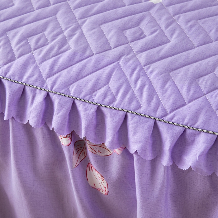 91家纺网 家纺一手货源 找家纺 纽缦 2020新款加厚磨毛单件夹棉床裙 幽香入梦