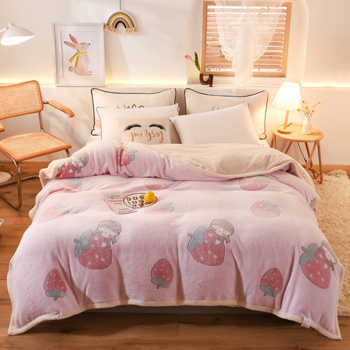 91家纺网 家纺一手货源 找家纺 （总）甜之梦 2025新款310g雪花绒单品多功能毛毯被套