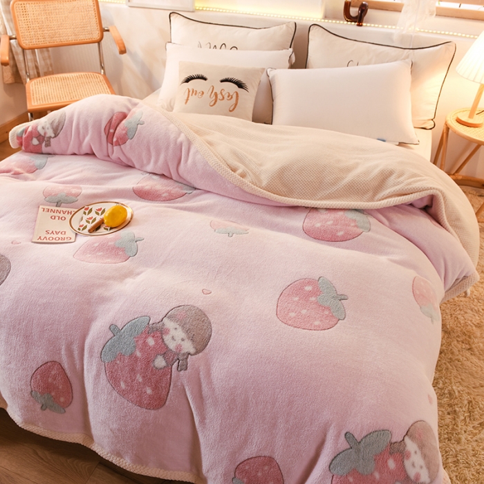 91家纺网 家纺一手货源 找家纺 （总）甜之梦 2025新款310g雪花绒单品多功能毛毯被套