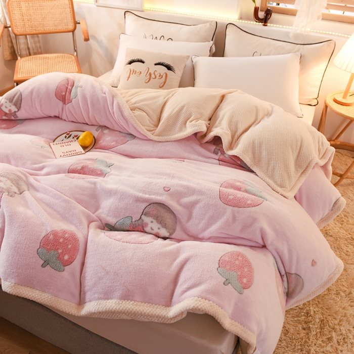 91家纺网 家纺一手货源 找家纺 （总）甜之梦 2025新款310g雪花绒单品多功能毛毯被套