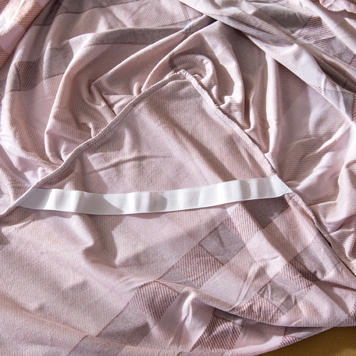 91家纺网 家纺一手货源 找家纺 纽缦 2020新款绒单层床裙 花格子