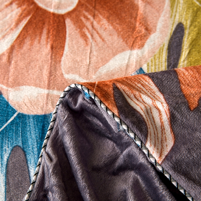 91家纺网 家纺一手货源 找家纺 纽缦 2020新款绒单层床裙 花颜灰