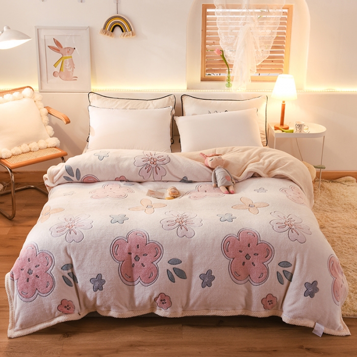 91家纺网 家纺一手货源 找家纺 甜之梦2025新款310g雪花绒单品多功能毛毯被套 锦上添花