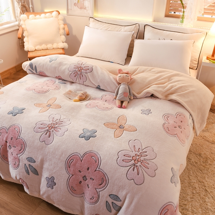 91家纺网 家纺一手货源 找家纺 甜之梦2025新款310g雪花绒单品多功能毛毯被套 锦上添花