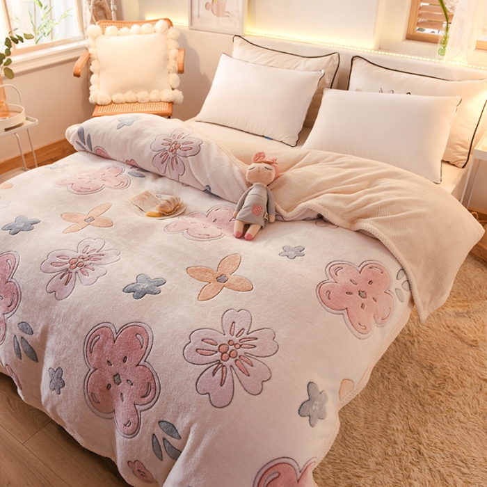 91家纺网 家纺一手货源 找家纺 甜之梦2025新款310g雪花绒单品多功能毛毯被套 锦上添花