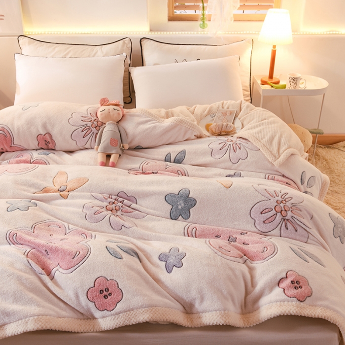 91家纺网 家纺一手货源 找家纺 甜之梦2025新款310g雪花绒单品多功能毛毯被套 锦上添花