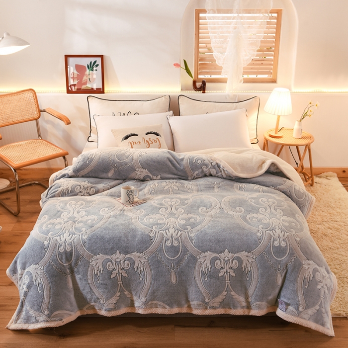 91家纺网 家纺一手货源 找家纺 甜之梦2025新款310g雪花绒单品多功能毛毯被套 欧式经典