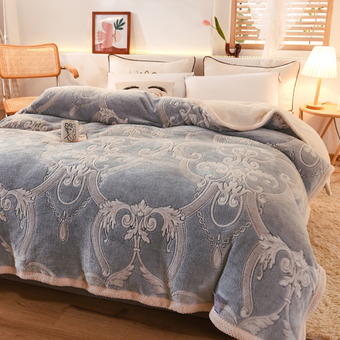 91家纺网 家纺一手货源 找家纺 甜之梦2025新款310g雪花绒单品多功能毛毯被套 欧式经典