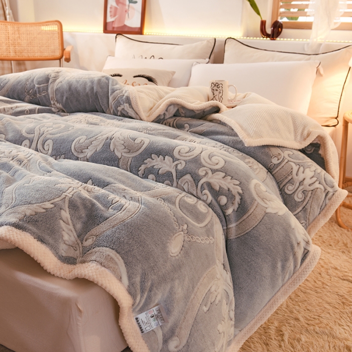 91家纺网 家纺一手货源 找家纺 甜之梦2025新款310g雪花绒单品多功能毛毯被套 欧式经典