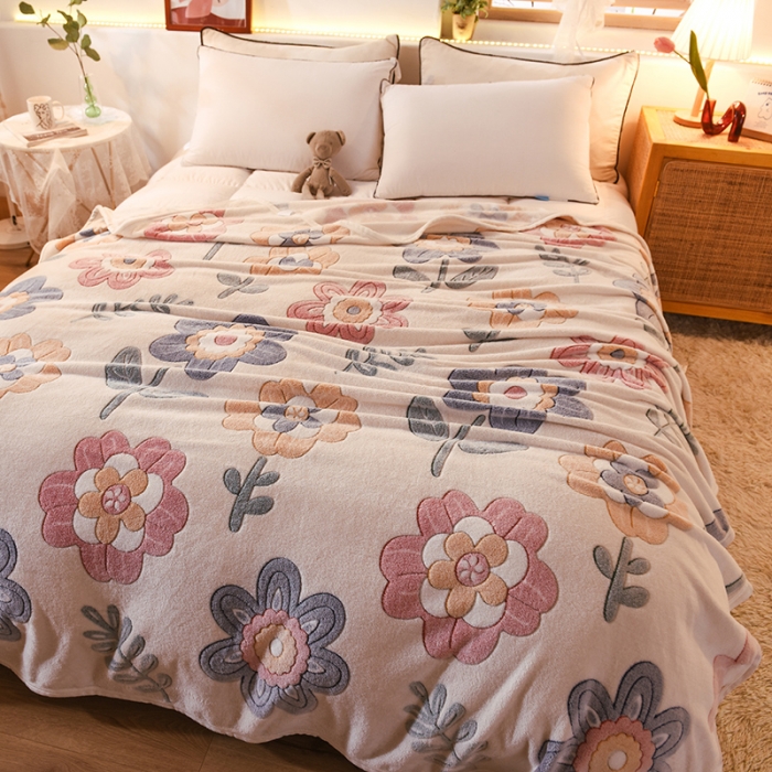 91家纺网 家纺一手货源 找家纺 甜之梦 2025新款310g雪花绒单品毛毯 锦上添花