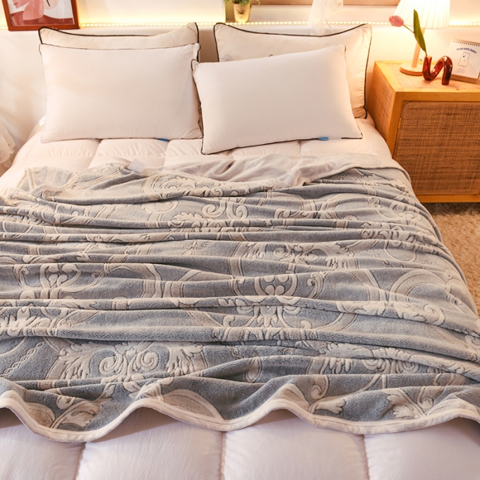 91家纺网 家纺一手货源 找家纺 甜之梦 2025新款310g雪花绒单品毛毯 欧式经典