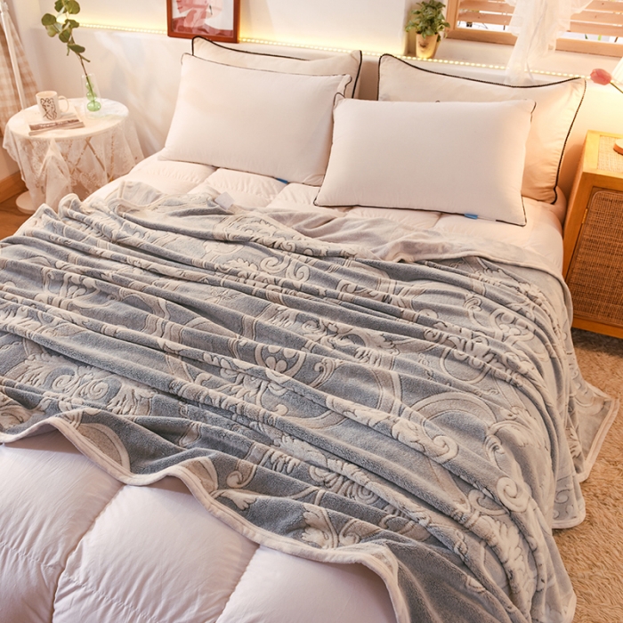 91家纺网 家纺一手货源 找家纺 甜之梦 2025新款310g雪花绒单品毛毯 欧式经典