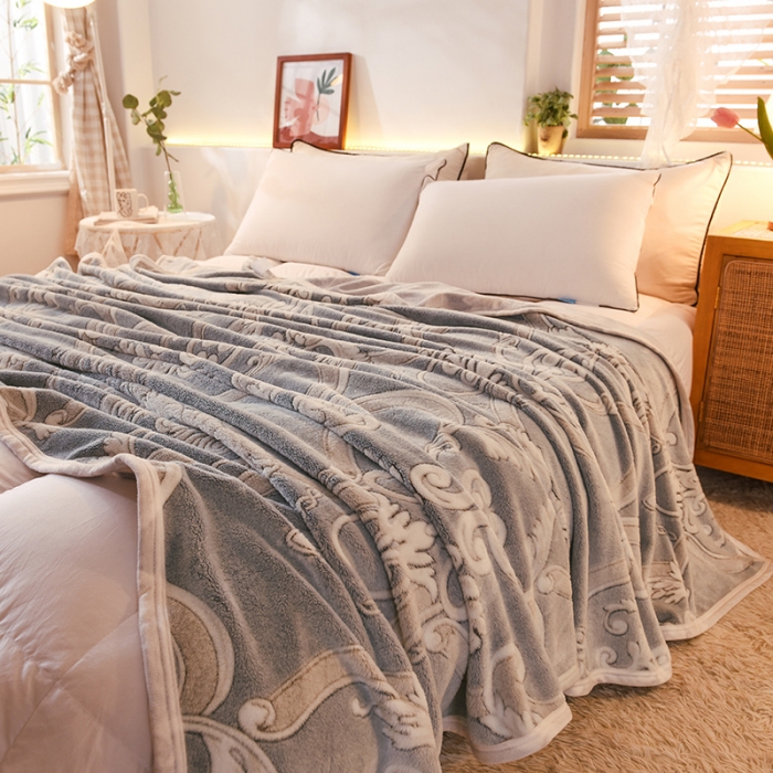 91家纺网 家纺一手货源 找家纺 甜之梦 2025新款310g雪花绒单品毛毯 欧式经典