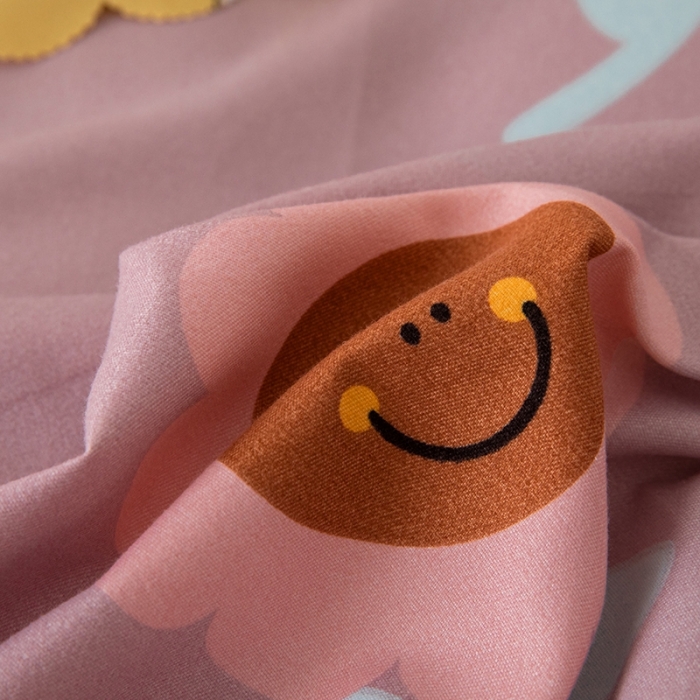 91家纺网 家纺一手货源 找家纺 纽缦 2020新款加厚磨毛床单款四件套 楚楚花颜豆沙