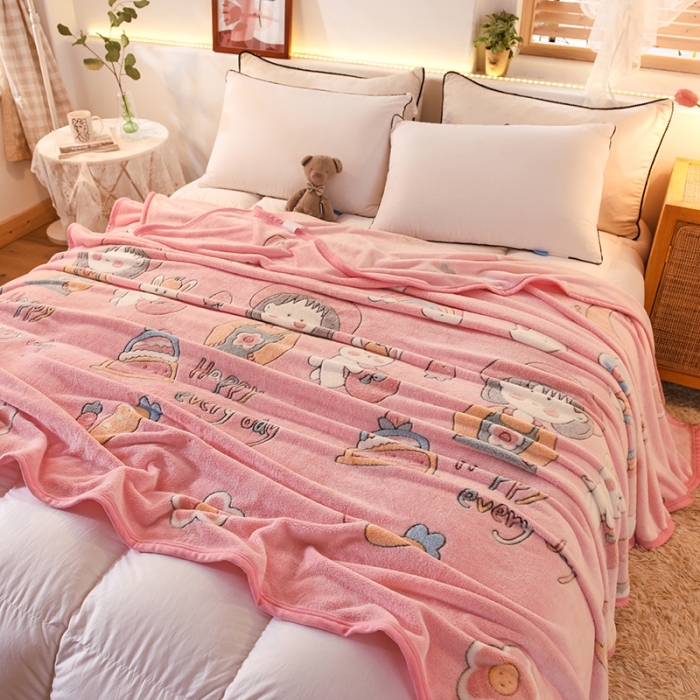 91家纺网 家纺一手货源 找家纺 甜之梦 2025新款310g雪花绒单品毛毯 小丸子