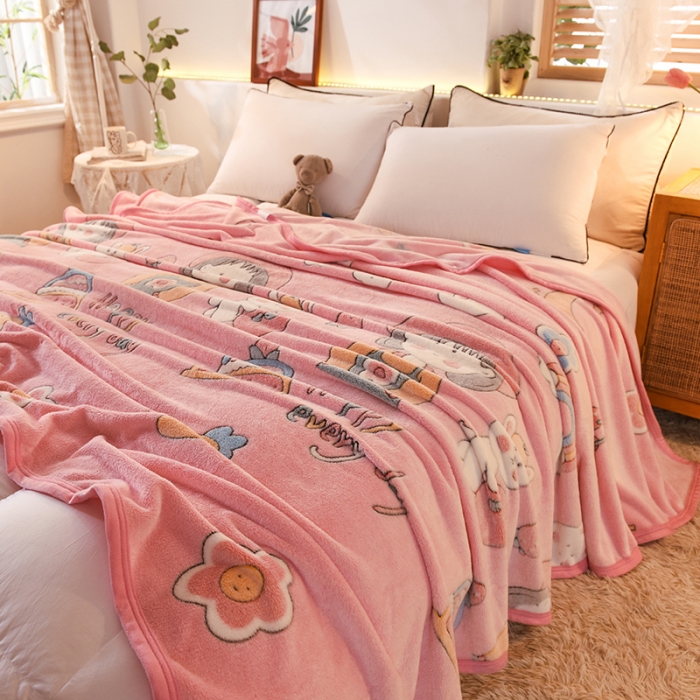 91家纺网 家纺一手货源 找家纺 甜之梦 2025新款310g雪花绒单品毛毯 小丸子