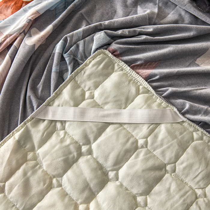 91家纺网 家纺一手货源 找家纺 纽缦 2020新款绒夹棉床裙 花颜灰