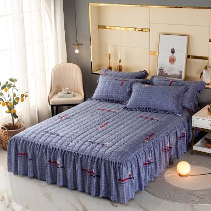 纽缦 2020新款绒夹棉床裙 郡布里