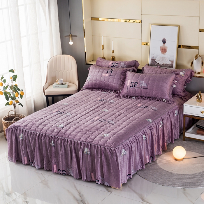 91家纺网 家纺一手货源 找家纺 纽缦 2020新款绒夹棉床裙 小象