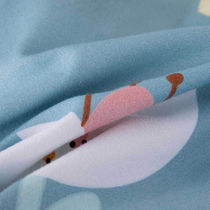 91家纺网 家纺一手货源 找家纺 纽缦 2020新款加厚磨毛床单款四件套 楚楚花颜蓝