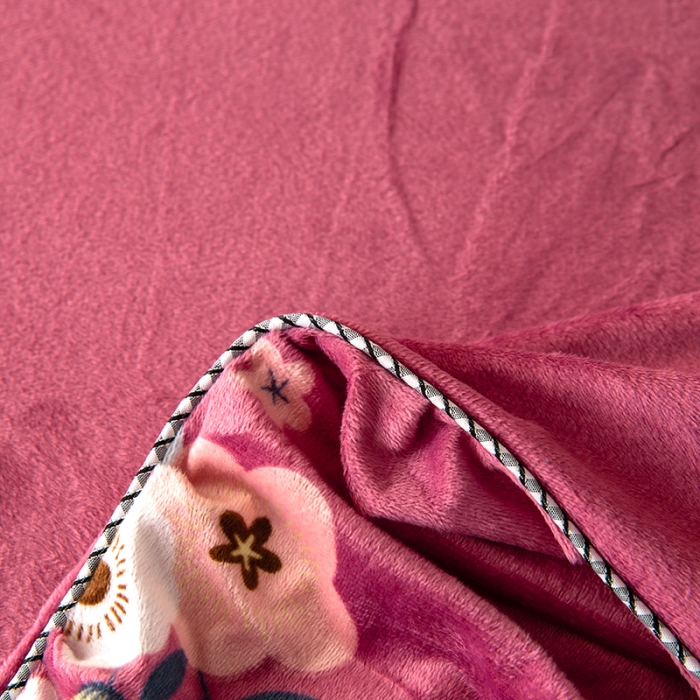 91家纺网 家纺一手货源 找家纺 纽缦 2020新款绒单层床裙四件套 花儿与鹿豆沙