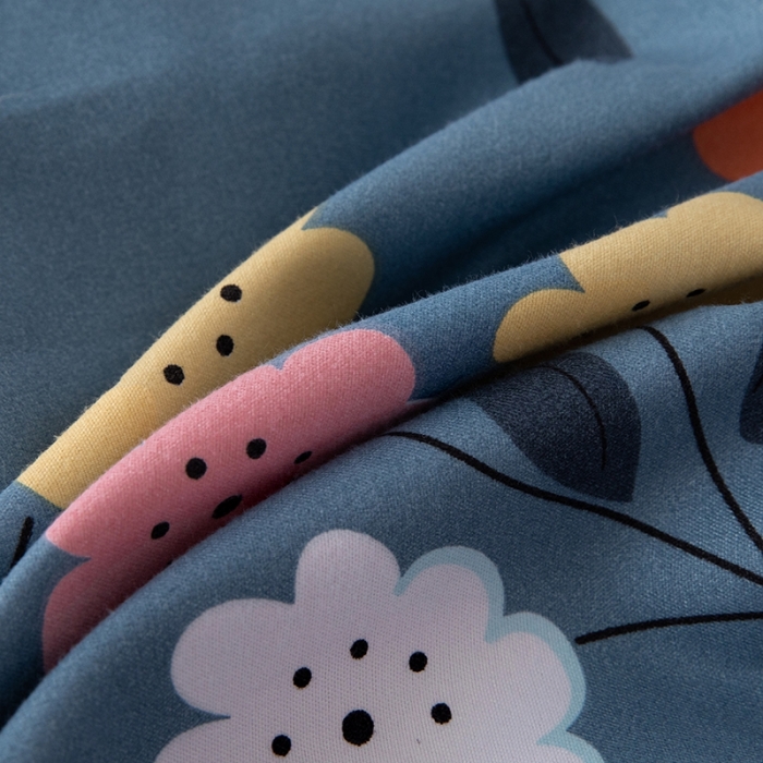 91家纺网 家纺一手货源 找家纺 纽缦 2020新款加厚磨毛床单款四件套 豆蔻年华蓝