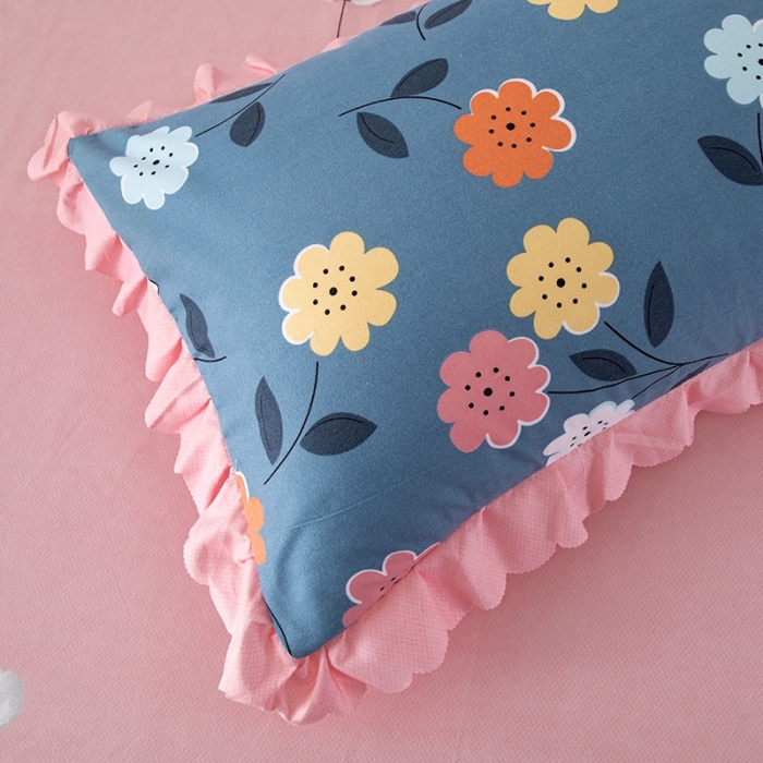 91家纺网 家纺一手货源 找家纺 纽缦 2020新款加厚磨毛床单款四件套 豆蔻年华蓝