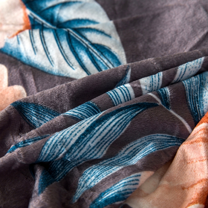 91家纺网 家纺一手货源 找家纺 纽缦 2020新款绒单层床裙四件套 花颜灰