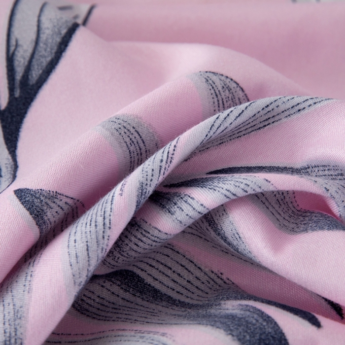 91家纺网 家纺一手货源 找家纺 纽缦 2020新款加厚磨毛床单款四件套 梦幻花田粉