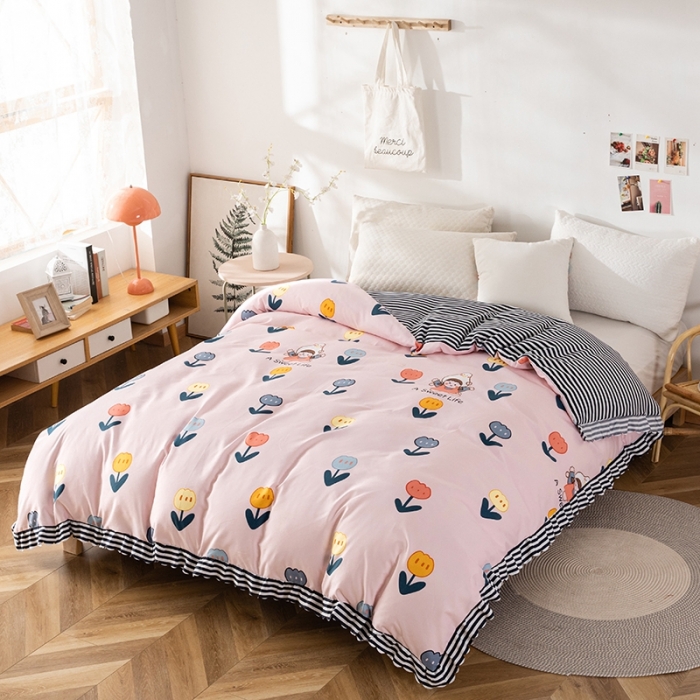 91家纺网 家纺一手货源 找家纺 纽缦 2020新款加厚磨毛床单款四件套 梦想秀粉