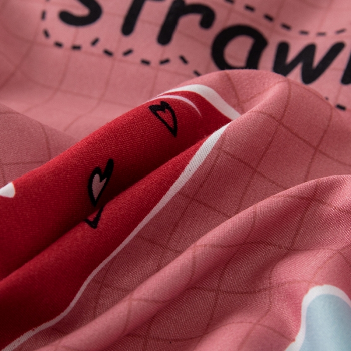 91家纺网 家纺一手货源 找家纺 纽缦 2020新款加厚磨毛床单款四件套 迷情草莓