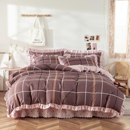 91家纺网 家纺一手货源 找家纺 纽缦 2020新款加厚磨毛床单款四件套 随想