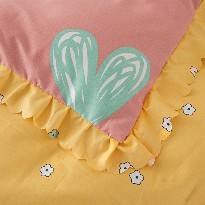 91家纺网 家纺一手货源 找家纺 纽缦 2020新款加厚磨毛床单款四件套 甜甜爱粉