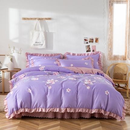 91家纺网 家纺一手货源 找家纺 纽缦 2020新款加厚磨毛床单款四件套 幽香入梦