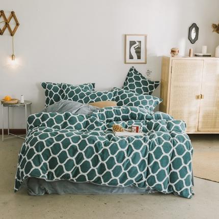 91家纺网 家纺一手货源 找家纺 （总）佰亿莱 2024新款提花舒棉绒四件套