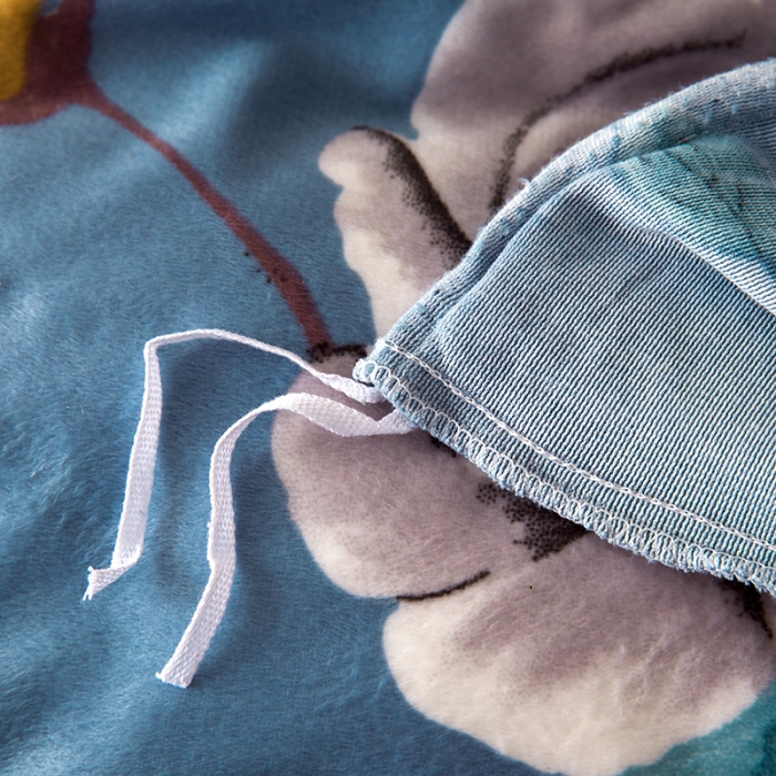 91家纺网 家纺一手货源 找家纺 纽缦 2020新款绒夹棉床裙四件套 繁花洛洛