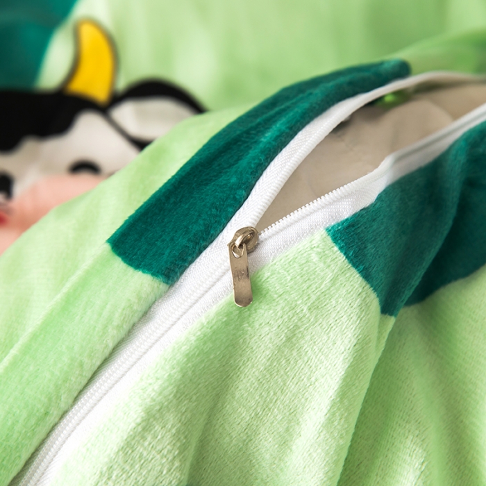 91家纺网 家纺一手货源 找家纺 纽缦 2020新款绒夹棉床裙四件套 奶牛块