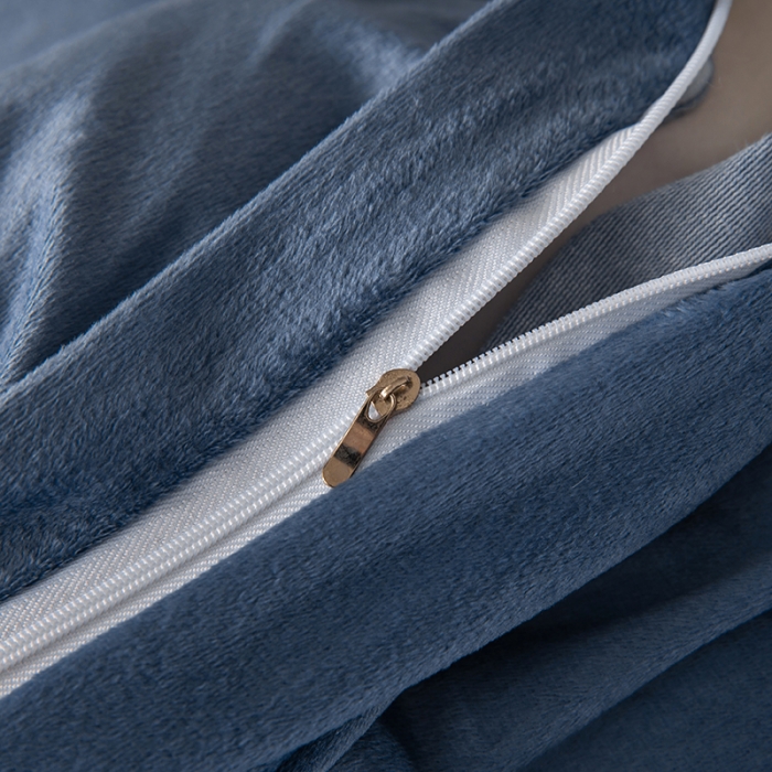 91家纺网 家纺一手货源 找家纺 纽缦 2020新款绒夹棉床裙四件套 鱼水深情天蓝