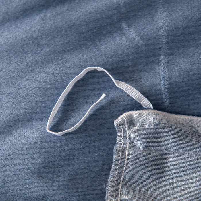 91家纺网 家纺一手货源 找家纺 纽缦 2020新款绒夹棉床裙四件套 鱼水深情天蓝