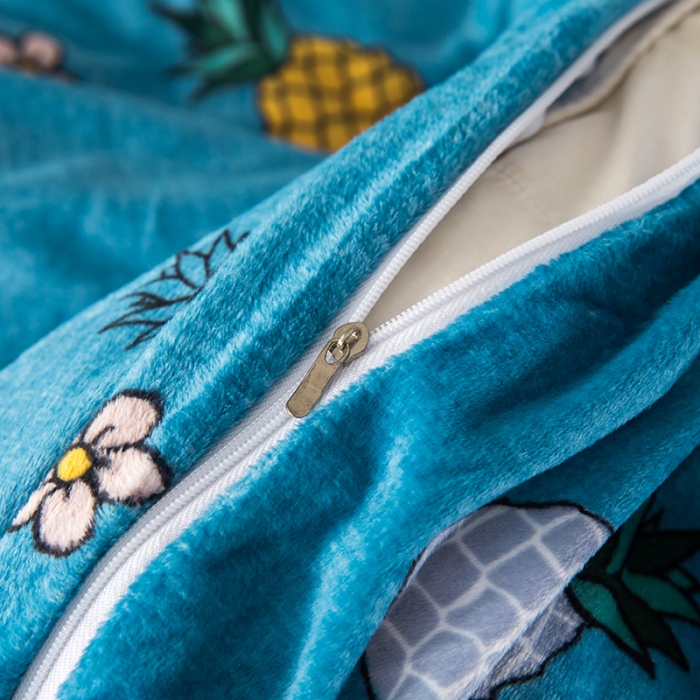 91家纺网 家纺一手货源 找家纺 纽缦 2020新款单被套 菠萝蜜蓝