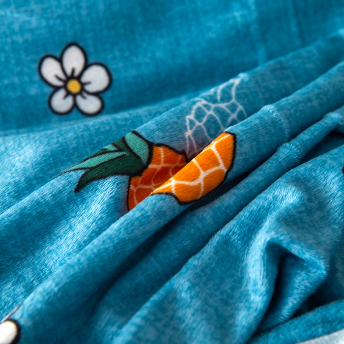 91家纺网 家纺一手货源 找家纺 纽缦 2020新款单被套 菠萝蜜蓝