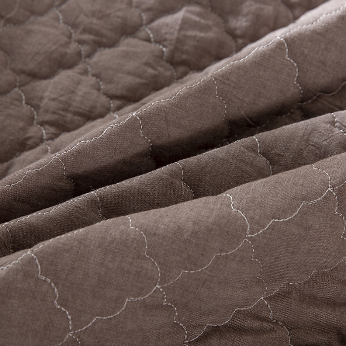 91家纺网 家纺一手货源 找家纺 久典 2023新款全棉色织水洗棉夹棉床笠 咖色