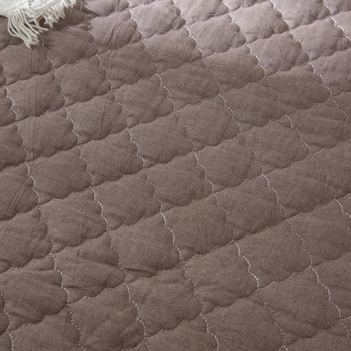 91家纺网 家纺一手货源 找家纺 久典 2023新款全棉色织水洗棉夹棉床笠 咖色