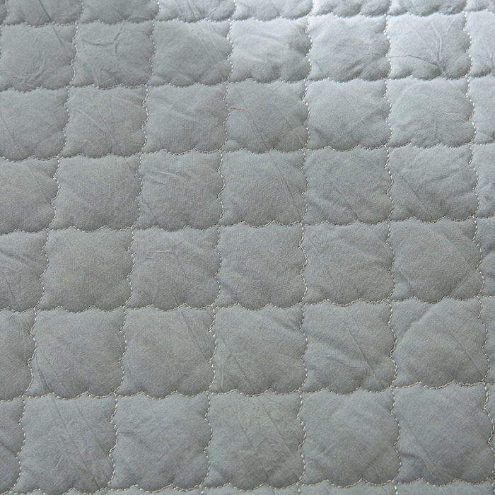 91家纺网 家纺一手货源 找家纺 久典 2023新款全棉色织水洗棉夹棉床笠 浅水蓝