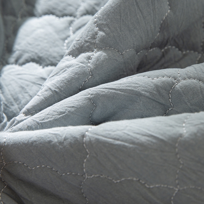 91家纺网 家纺一手货源 找家纺 久典 2023新款全棉色织水洗棉夹棉床笠 浅水蓝