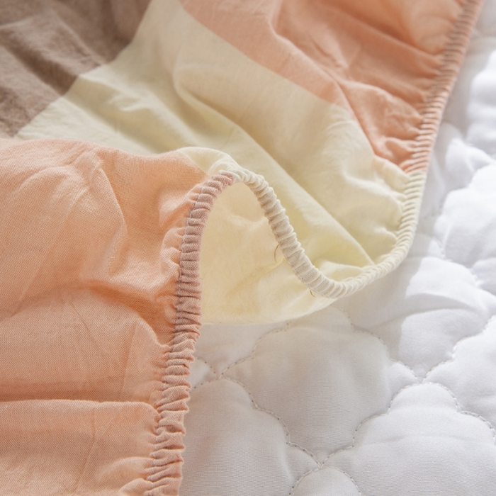 91家纺网 家纺一手货源 找家纺 久典 2023新款全棉色织水洗棉夹棉床笠 玉大格